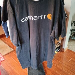 Carhartt Black Tee with Orange Logo